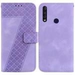 For Motorola Moto G8 Power Lite Seven-shaped Embossed Leather Phone Case(Purple)