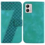 For Motorola Moto G13/G23/G53 7-shaped Embossed Leather Phone Case(Green)