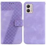 For Motorola Moto G13/G23/G53 7-shaped Embossed Leather Phone Case(Purple)