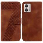 For Motorola Moto G13/G23/G53 Seven-shaped Embossed Leather Phone Case(Brown)