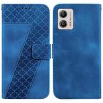 For Motorola Moto G13/G23/G53 7-shaped Embossed Leather Phone Case(Blue)