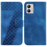 For Motorola Moto G13/G23/G53 Seven-shaped Embossed Leather Phone Case(Blue)