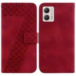 For Motorola Moto G13/G23/G53 7-shaped Embossed Leather Phone Case(Red)