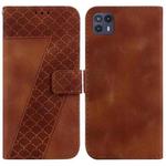 For Motorola Moto G50 5G 7-shaped Embossed Leather Phone Case(Brown)