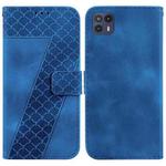For Motorola Moto G50 5G 7-shaped Embossed Leather Phone Case(Blue)