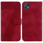 For Motorola Moto G50 5G 7-shaped Embossed Leather Phone Case(Red)