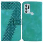 For Motorola Moto G60S 7-shaped Embossed Leather Phone Case(Green)