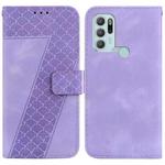 For Motorola Moto G60S Seven-shaped Embossed Leather Phone Case(Purple)