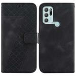 For Motorola Moto G60S 7-shaped Embossed Leather Phone Case(Black)