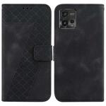 For Motorola Moto G72 7-shaped Embossed Leather Phone Case(Black)