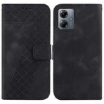 For Motorola Moto G14 7-shaped Embossed Leather Phone Case(Black)