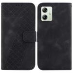 For Motorola Moto G54 7-shaped Embossed Leather Phone Case(Black)