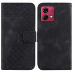 For Motorola Moto G84 7-shaped Embossed Leather Phone Case(Black)