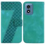 For Motorola Moto G Play 4G 2024 7-shaped Embossed Leather Phone Case(Green)