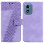 For Motorola Moto G Play 4G 2024 Seven-shaped Embossed Leather Phone Case(Purple)