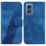 For Motorola Moto G Play 4G 2024 7-shaped Embossed Leather Phone Case(Blue)