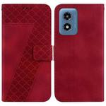 For Motorola Moto G Play 4G 2024 7-shaped Embossed Leather Phone Case(Red)