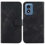 For Motorola Moto G Play 4G 2024 7-shaped Embossed Leather Phone Case(Black)