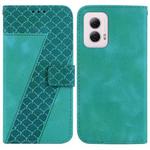 For Motorola Moto G Power 5G 2024 Seven-shaped Embossed Leather Phone Case(Green)