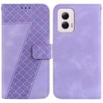 For Motorola Moto G Power 5G 2024 Seven-shaped Embossed Leather Phone Case(Purple)