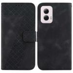 For Motorola Moto G Power 5G 2024 7-shaped Embossed Leather Phone Case(Black)