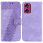 For Motorola Edge 50 Fusion Seven-shaped Embossed Leather Phone Case(Purple)