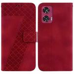 For Motorola Edge 50 Fusion Seven-shaped Embossed Leather Phone Case(Red)