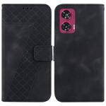 For Motorola Edge 50 Fusion Seven-shaped Embossed Leather Phone Case(Black)