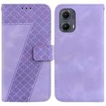 For Motorola Edge 2024 Seven-shaped Embossed Leather Phone Case(Purple)