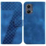 For Motorola Edge 2024 Seven-shaped Embossed Leather Phone Case(Blue)