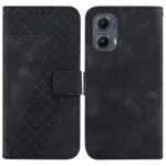 For Motorola Edge 2024 Seven-shaped Embossed Leather Phone Case(Black)