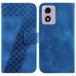 For Motorola Moto G04s / Moto E14 Seven-shaped Embossed Leather Phone Case(Blue)