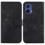 For Motorola Moto G85 Seven-shaped Embossed Leather Phone Case(Black)