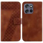 For Motorola Edge 50 Neo 5G Global Seven-shaped Embossed Leather Phone Case(Brown)