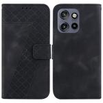 For Motorola Edge 50 Neo 5G Global Seven-shaped Embossed Leather Phone Case(Black)