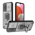 For Samsung Galaxy A14 5G Sliding Camshield TPU + PC Shockproof Phone Case with Holder(Grey)
