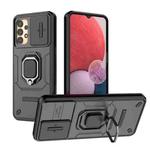For Samsung Galaxy A13 5G Sliding Camshield TPU + PC Shockproof Phone Case with Holder(Black)