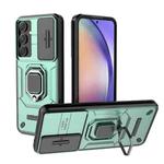 For Samsung Galaxy A55 5G Sliding Camshield TPU + PC Shockproof Phone Case with Holder(Green)