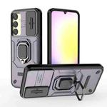 For Samsung Galaxy A25 5G Sliding Camshield TPU + PC Shockproof Phone Case with Holder(Purple)