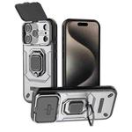 For iPhone 17 Pro Sliding Camshield TPU + PC Shockproof Phone Case with Holder(Grey)