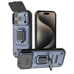 For iPhone 17 Pro Sliding Camshield TPU + PC Shockproof Phone Case with Holder(Blue)