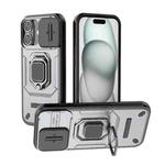 For iPhone 17 Sliding Camshield TPU + PC Shockproof Phone Case with Holder(Grey)