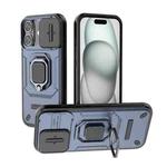 For iPhone 17 Sliding Camshield TPU + PC Shockproof Phone Case with Holder(Blue)