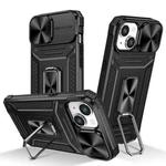 For iPhone 14 Plus Camshield Robot TPU Hybrid PC Phone Case(Black)