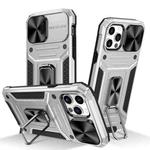 For iPhone 12 / 12 Pro Camshield Robot TPU Hybrid PC Phone Case(Silver)