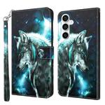For Samsung Galaxy S23 FE 5G 3D Painting Pattern Flip Leather Phone Case(Wolf)