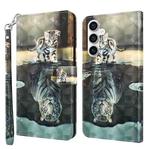 For Samsung Galaxy S23 FE 5G 3D Painting Pattern Flip Leather Phone Case(Cat Tiger)