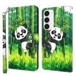 For Samsung Galaxy S24+ 5G 3D Painting Pattern Flip Leather Phone Case(Bamboo Panda)