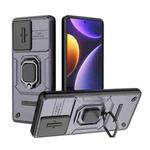 For Xiaomi Redmi Note 12 Turbo 5G Sliding Camshield TPU + PC Shockproof Phone Case with Holder(Purple)