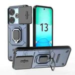 For Xiaomi Redmi 13 4G Global Sliding Camshield TPU + PC Shockproof Phone Case with Holder(Blue)